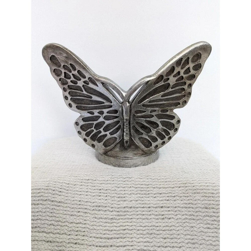 Silver Butterfly Candle Holder Trinket Dish